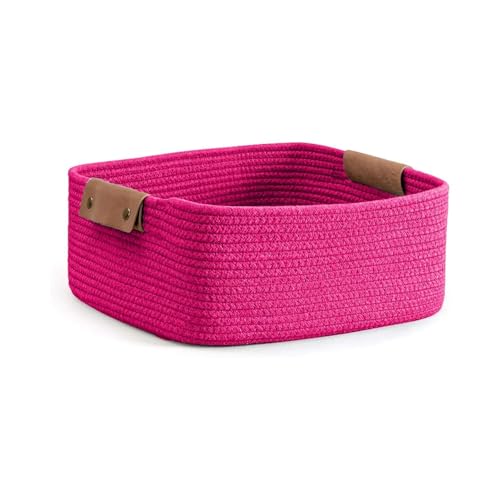 Image of GUDDE Cotton Rope Woven Storage Basket for Toys, Laundry & Blankets | Nursery Organizer Bin | Dog Toy Basket | Decorative Gift Hamper | Jute Style Home Storage (Red)