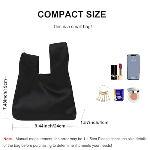 Image of Small Satin Wrist Clutch Purse Bag Mini Knot Evening Handbag for Women