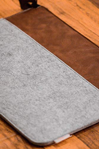 Image of OON 11 Inch Laptop Sleeve Felt Zipper Closure External Size 12 inchx 9 inch Pearl White Grey Easily fit 11 Inch Laptop Sleeve