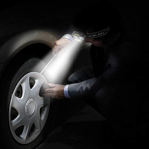 Linterna frontal impermeable IPX4 con 5 modos de iluminación LED y 4 focos T6 7