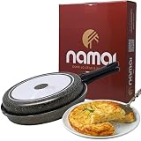 NAMAI Sarten Para Tortilla de Patatas, 28 CM, Material Aluminio, Apto Para Lavavajillas, Mango Extraíble, Antiadherente, No Apto para Inducción, Fabricado en Italia (28 CM)