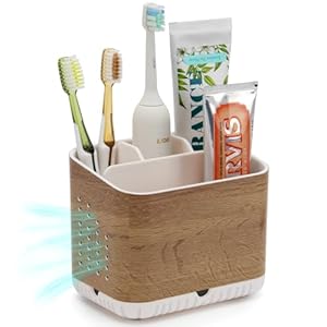 Toprance Zahnbürstenhalter Elektrische Zahnbürste Holzmaserung MTH10