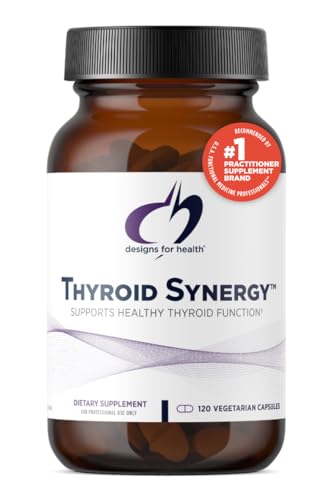 Designs for Health Thyroid Synergy - Thyroid Support Supplement with Iodine, American Ginseng, Selenium, Zinc + Manganese - Vegan Thyroid Vitamins, Gluten Free (120 Capsules)