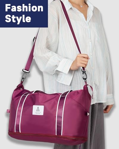 Arxus Carry On Luggage for Airplane, Rolling Duffle Bag with Detachable Wheels and Adjustable Shoulder Strap, Expandable Foldable Wheeled Travel Bag with Suitcase Sleeve for Women, image 5