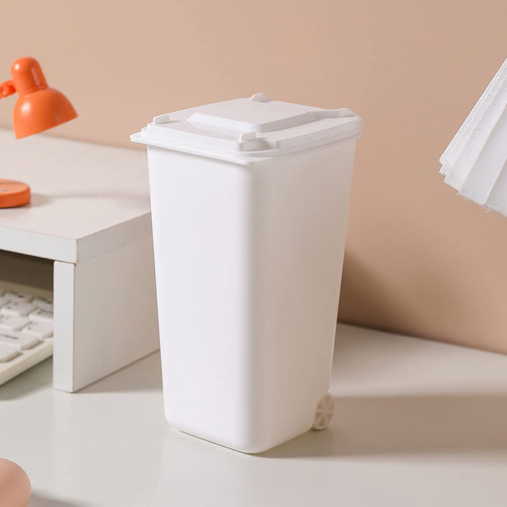GANAZONO Lot de 4 mini poubelles à roulettes pour jouets en bordure de trottoir, porte-stylo, pot à crayons, organiseur de bureau