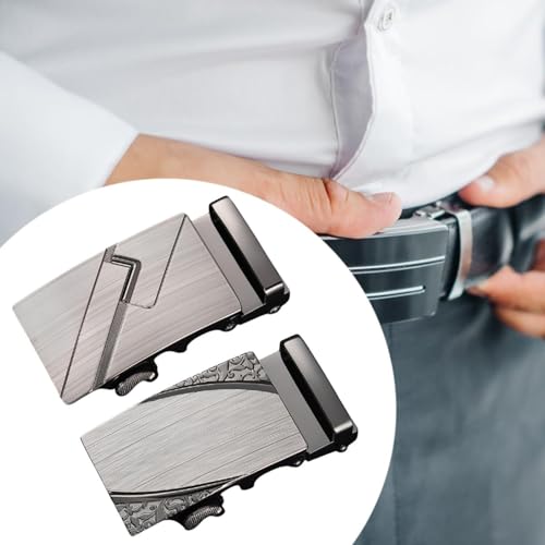 2 Pack Automatic Belt Buckles for Men Alloy Business Suit Pants Apparel Accessories4