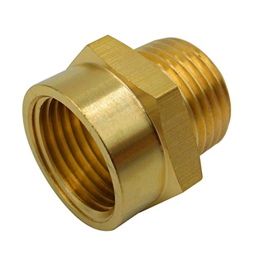 BOWSEN Brass Pipe Fitting Adapter Female G1/2 inch Thread to Male NPT 1/2 inch Thread (1-Piece)