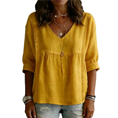 T-shirt yoga grande taille anti-transpiration col V large pour l'été