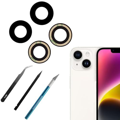 Cristal de cámara trasera para iPhone 14 Plus antirrayas con kit de montaje preciso