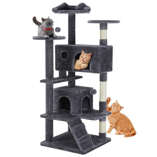 DUMOS 54-inch Cat Tree Tower with 40% Off - Indoor Playground