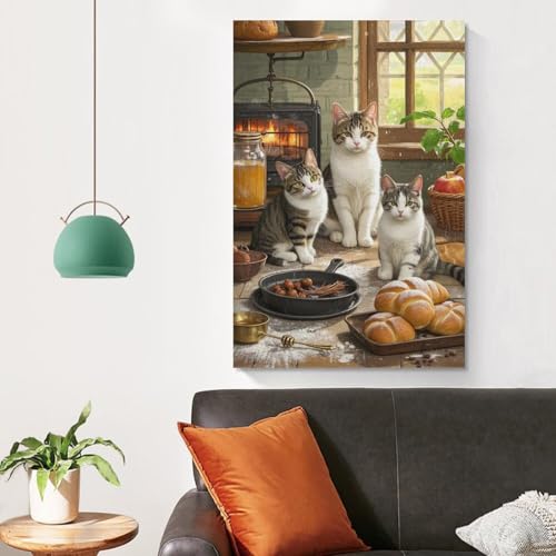 Cuadros modernos de gato británico para decorar el comedor 4