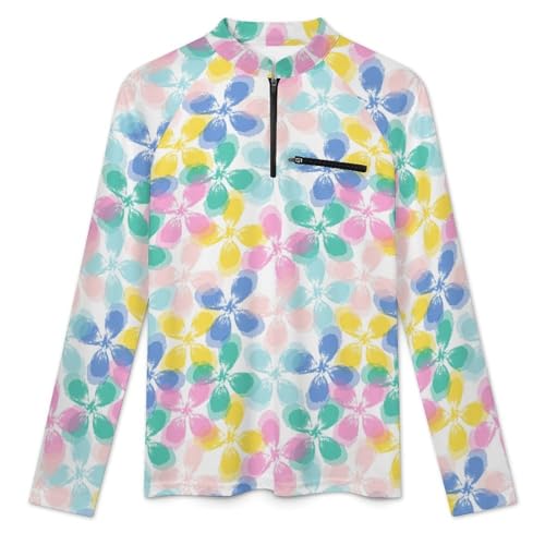 Mens Long Sleeve Mesh Fishing Shirts Tie Dye Leaf and Flower Rash Guard Fishing Running Tshirt Sun Protection Tee3