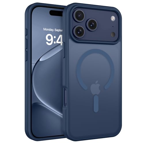 Image of BENTOBEN Magnetic for iPhone 17 Pro Case 6.3 inch 2025, [Compatible with Magsafe] Cute Slim Matte Military Shockproof Drop Protective Bumper Girl Women Men Boy Phone Cover for iPhone 17Pro, Deep Blue