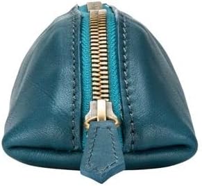 Maxwell Scott - Womens Luxury Soft Leather Pencil Pen Case - Made from Premium Full Grain Hides -The Felice Nappa Petrol Blue