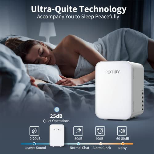 Potiry Mini Fridge, 6 Liter AC/DC Portable Thermoelectric Cooler and Warmer Mini Fridge for Bedroom Car Home Travel Mini… - Image 5