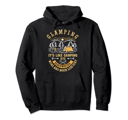 Definición de glamping Glamper y Camper Wine Funny Camping Sudadera con Capucha