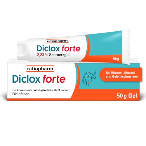 Diclox forte Schmerzgel von ratiopharm das stärkste Schmerzgel von ratiopharm lindert akute Rücken- und Gelenkschmerzen effektiv mit Diclofenac in der doppelten* Wirkstoffkonzentration 50 g