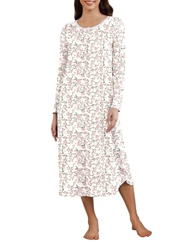 Ekouaer Long Nightgowns Women's Long Sleeve...
