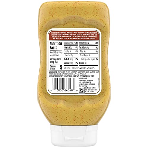 Image of Heinz 100% Natural Spicy Brown Mustard (14 oz Bottle) (Pack of 2)