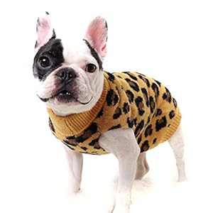Haokaini Hondentrui Warm Huisdier Winter Gebreide Kleding Leopard Patternfor Kleine Honden Medium Honden