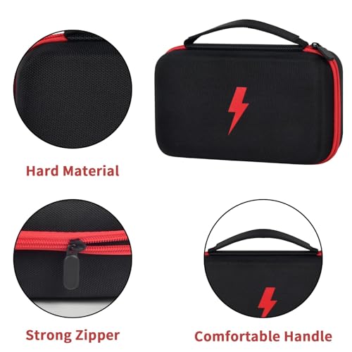 Image of Comecase Hard Case for Fluke 87V /88V /15B+ /17B+ and More Digital Multimeter | Hard Shell, Mesh Pocket & Elastic Strap, Stores Meter and Leads for Jobsite and Workshop, Black with Red Pocket, Case Only