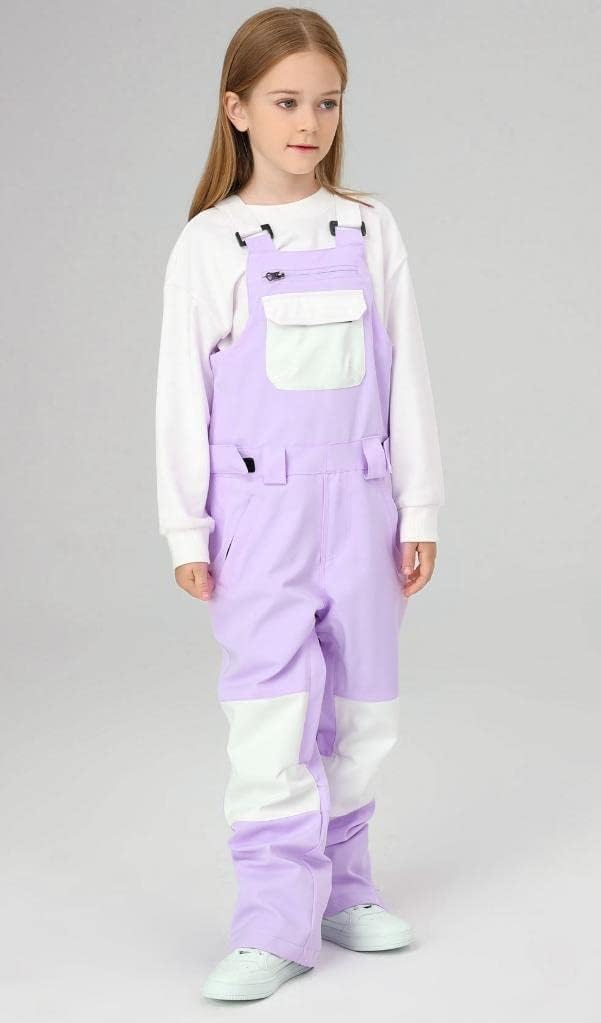 WOWULOVELY Girls Boys Ski Bib Pants Winter Waterproof Windproof Snow Bib Overalls Snowboarding Pants