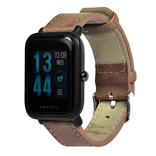 Saisiyiky Wrist Watch Band Correa de cuero genuino Compatible con GTS Youth Watch(#2)