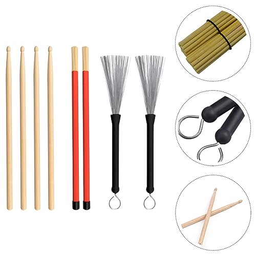 Juego de baquetas de maple y cepillos para batería miniatura 3