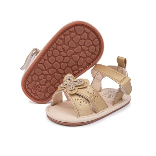 Image of Babelvit Infant Baby Girl Boy Sandals Comfort Premium Summer Outdoor Casual Beach Shoes with Flower Bowknot Anti Slip Rubber Sole Newborn Toddler Prewalker First Walking Shoes