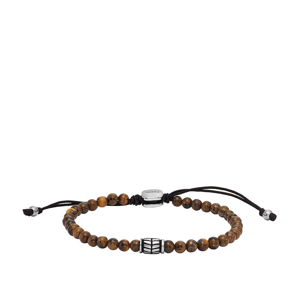 Fossil Bracelet for Men, Length: 250mm, Width: 4mm Silver Stainless Steel Bracelet, JF04413040