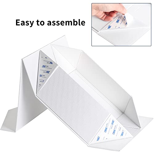 Luxury Magnetic Gift Box Kit - 11×8×4 Inch Folding Presentation Box With Lid Ribbon Card Raffia Led Light Rectangular Gift Package Set For Presents Birthday Wedding Anniversary Festivals White Hg0301 #TOP3