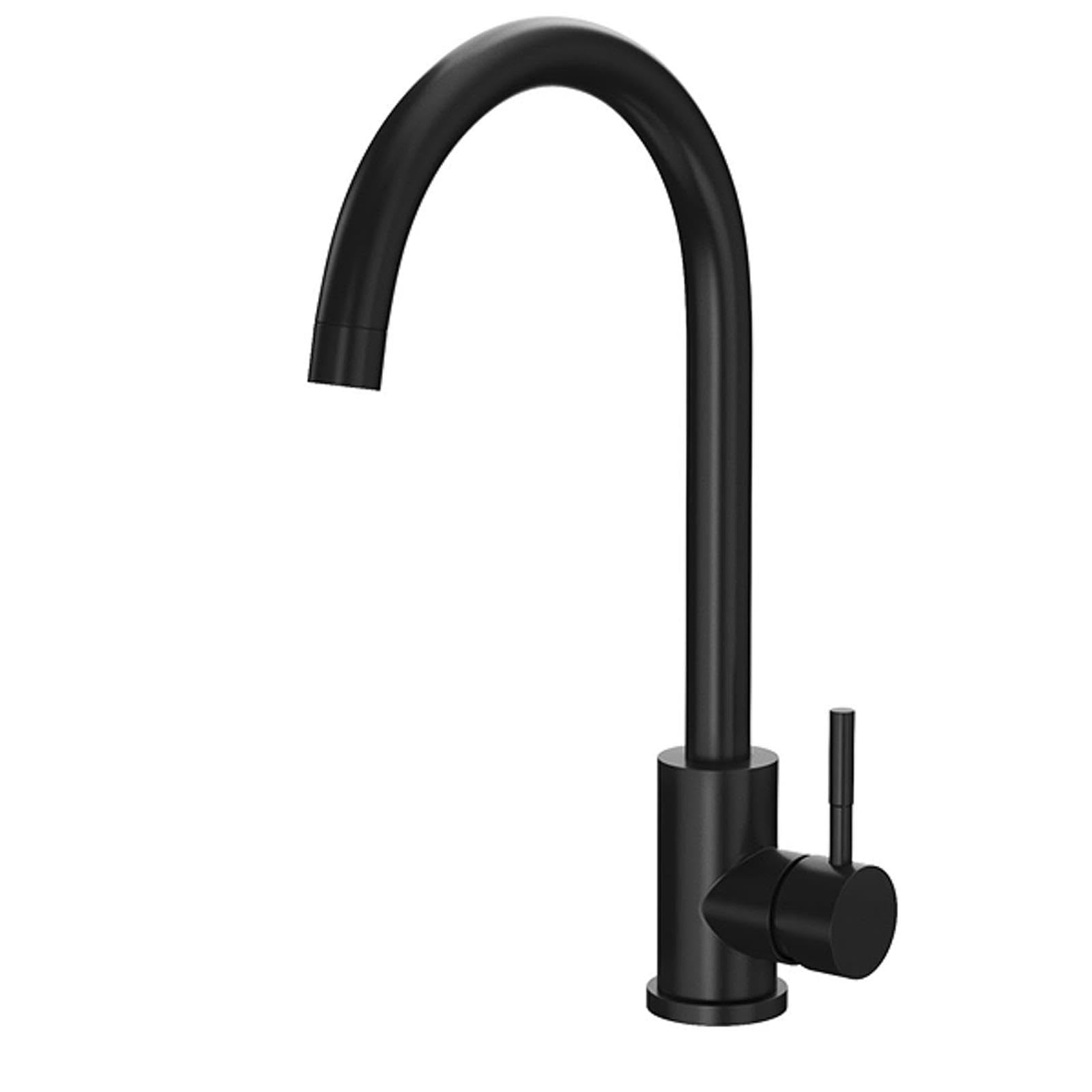 Reginox Black Taravo Mb Single Lever Swan Neck Matt Kitchen Mixer Tap