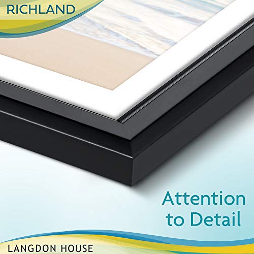 Langdon House 8X10 Picture Frames Set W/Mat (Black, 6 Pack), Distinguished Edging For Classic Style, Richland Collection #TOP3