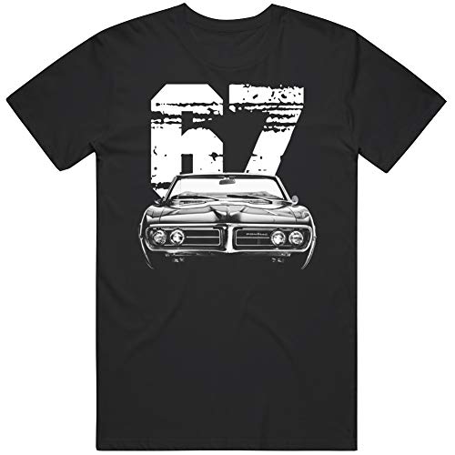 1967 Pontiac Firebird Front View with Year T Shirt XL Black