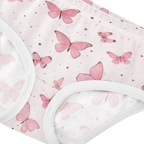 Wusikd Pink Butterfly Girls' Underwear Cotton Girls Briefs Soft Toddler Underwear 2T4