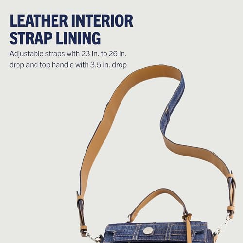 True Religion Women's Shoulder Bag Purse, Jean Pocket Mini Flap Crossbody Handbag with Adjustable Strap4