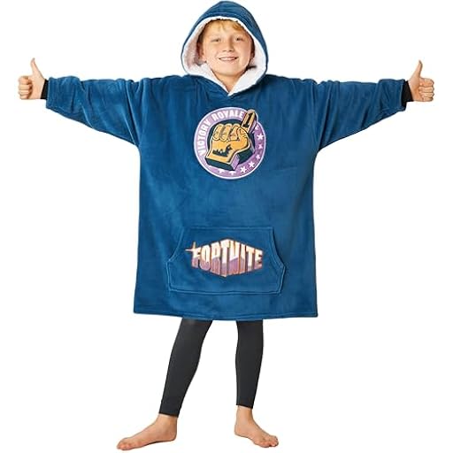Fortnite Oversized Hoodie, Sudadera Manta con Capucha para Niños y Adolescentes +14 Poncho Manta Extra Largo Regalos para Gamers (Azul Niños) | Ya disponible en tu tienda friki favorita! En mundofriki.es!