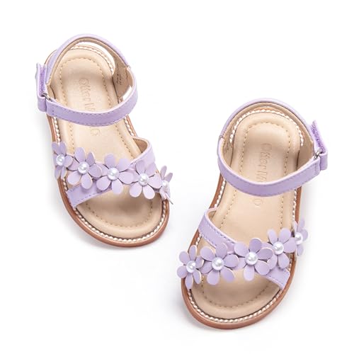 Image of Otter MOMO Girls Open Toe Princess Flat Sandals with Comfort Sole Summer Sandals