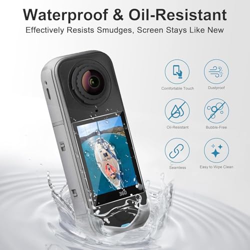 Image of VERTUS Premium Tempered Glass Screen Protector for Insta360 X4 Air Camera with Installation Kit, Ultra HD, 9H Hardness, Scratch Resistant