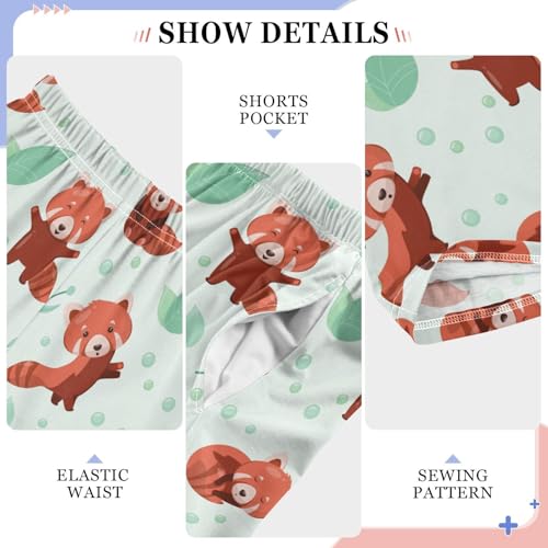 ZZXXB Raccoon Leaves Boys Long Pants Soft Trousers Elastic Waist Kids Lounge Bottoms with Pockets S-XL4