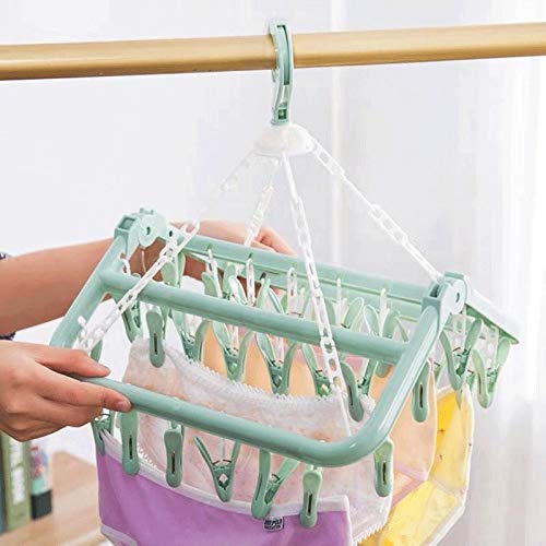32 clip appendiabi pieghevole appendiabi per bambini adulti asciugabiancheria calzini antivento biancheria intima stendibiancheria in plastica appendiabi  15