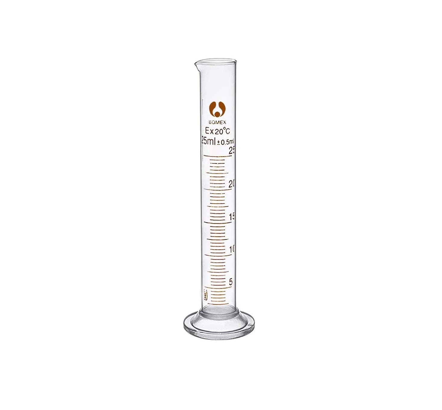 stonylab 1-delige set maatcilinder, borosilicaatglas 250 ml glazen cilinder zware muur gegradueerde glas maatcilinder