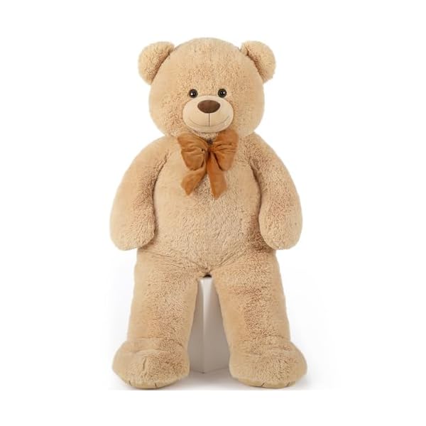 MorisMos Ours en Peluche Geant 120cm, XXL Brun Peluche Géante Kawaii Nounours Geant Animaux en Peluche Grand 1.2m Teddy Bear Cadeau pour Enfant Petite Amie Saint-Valentin Anniversaire 41uxVTfRLZL. SS600