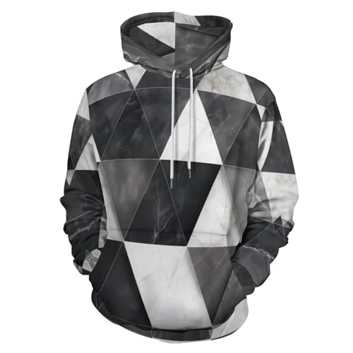 Sweat à capuche carreaux de marbre au style minimaliste moderne et coupe ample