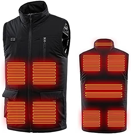 onlyliua Heated Vest Coat for Men - 2021 Newest Upgrade 11 Zones Electric Heating 3 Gears Warm Control Jacket Winter