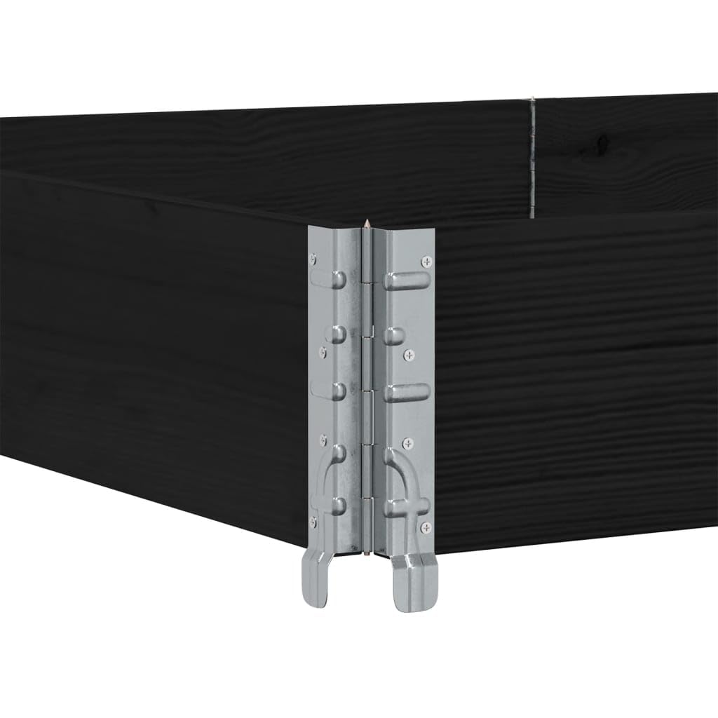 Macetero negro de madera maciza de pino 150 x 100 cm, plegable y apilable, resistente a la intemperie, para balcón, terraza, jardín, ideal para verduras, hierbas y flores