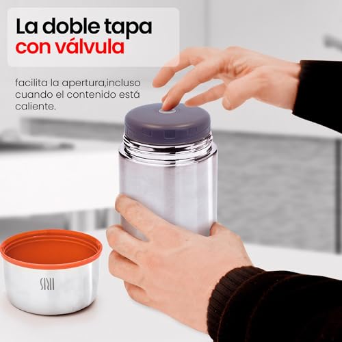 Termo para comida IRIS BARCELONA de acero inoxidable con doble tapa y 0,5 litros 4