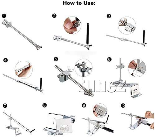 Ruixin Pro Knife Sharpener Scissors Sharpener Professional Stainless Steel Kitchen Set Fix-Angle With 4 Sharpening Stone #TOP6