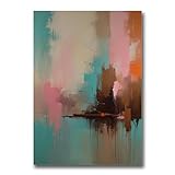 Poster Print Light Coral Arte Abstracto Moderno de Pared Decoración Minimalista en Rosa Claro Pintura Abstracta Moderna Poster, Print