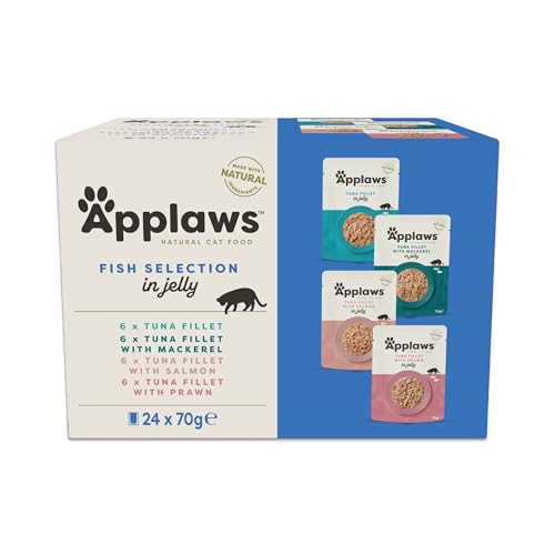 Applaws Natural Wet Cat Food Pouch Multipack Fish Selection in Jelly 70 g (24 x 70 g Pouches)